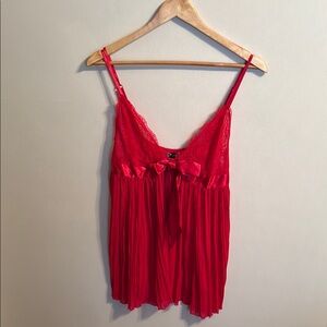 Victoria’s Secret Red Lace and Pleated Camisole